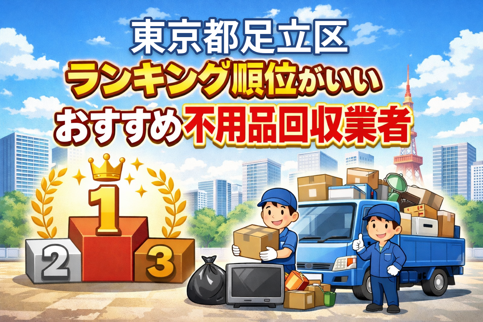 東京都足立区　ランキング順位がいいおすすめ不用品回収業者